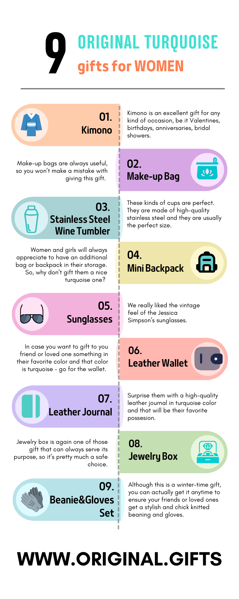 best and original turquoise gifts for women infographic